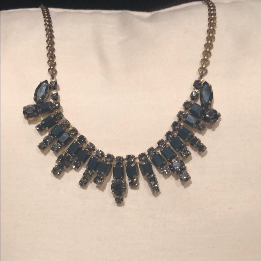 J Crew Navy stone statement necklace